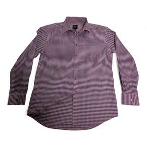 Jos. A. Bank Men's Pink Check Long-Sleeve Button-Down M